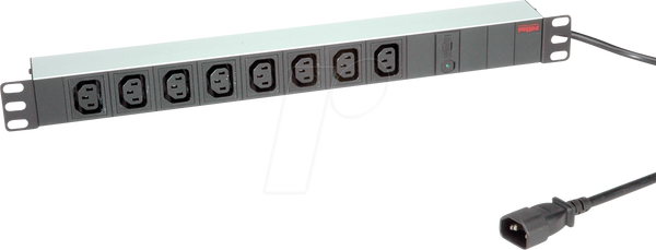 19-дюймова розетка, 1U, 9-портова