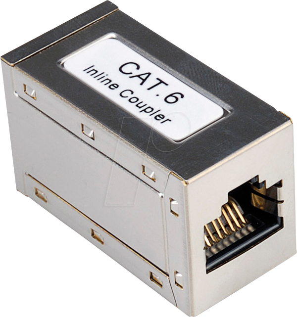 З'єднувач, роз'єм RJ45 > роз'єм, Cat.6, екранований