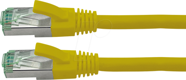 Патч-кабель Cat.6a S/FTP (PiMF), жовтий, 1 м