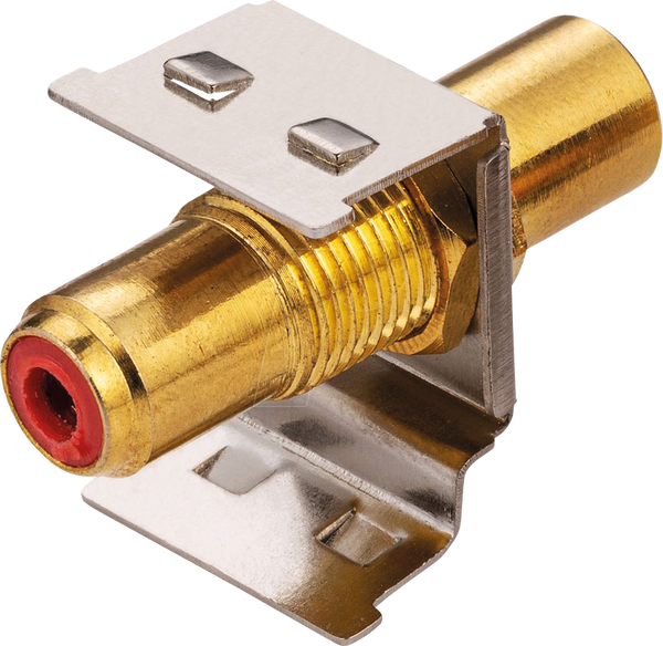 Роз'єм RCA keystone, металевий, червоний