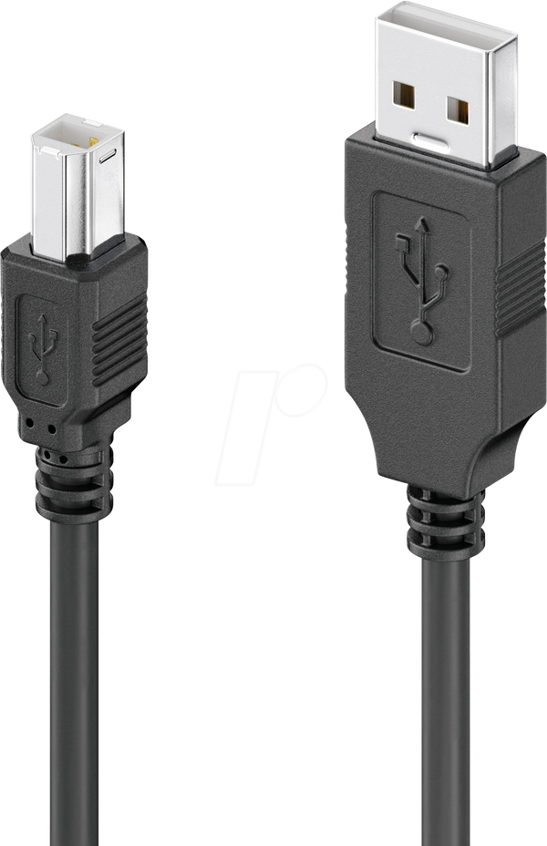 Кабель USB 2.0, USB-A - USB-B, 10 м, чорний