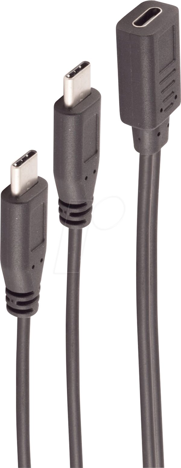 Перехідник USB 2.0, гніздо C на 2x роз'єм C, Y-кабель, 0,3 м