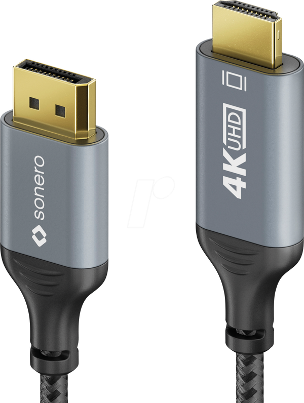 DisplayPort - HDMI A штекер, 4K 60Hz, 2.0 м