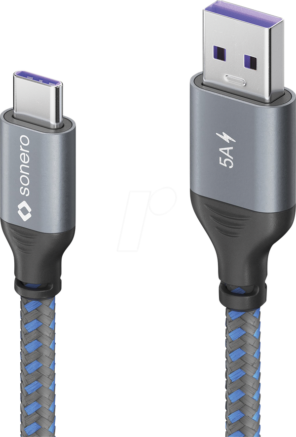 Кабель синхронізації та заряджання, USB-A > USB-C, 100 Вт, 1,0 м