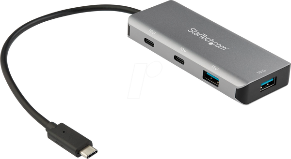 USB 3.1 4-портовий алюмінієвий концентратор, 2 USB-A, 2 USB-C, сірий