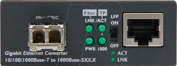 Медіаконвертер, гігабітний Ethernet, LC