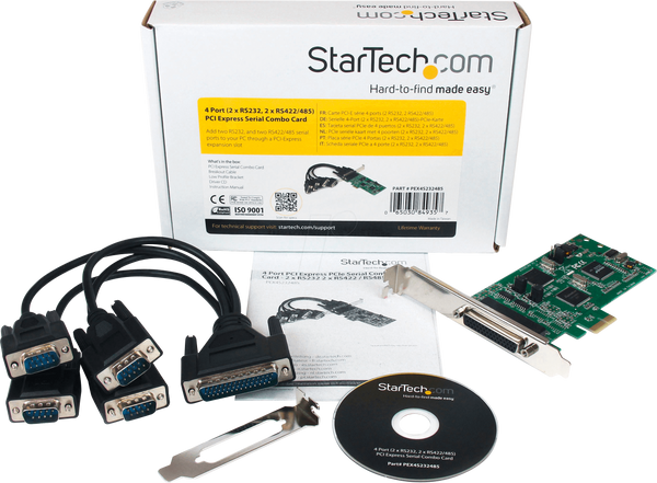 4 порти RS232, RS422, послідовний порт, карта PCI, стандартний профіль