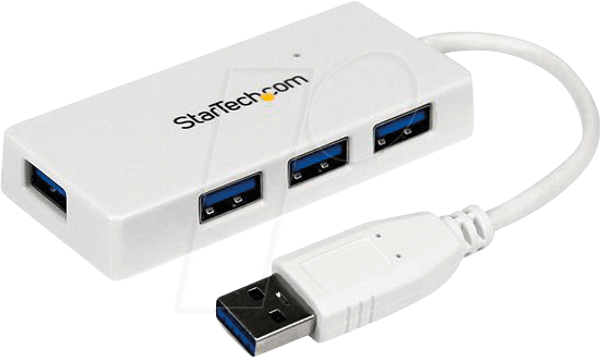 Міні-хаб USB 3.0 4 порти, USB-a, білий
