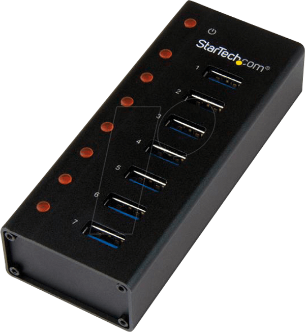 USB 3.0 7-портовий хаб, металевий корпус, монтується