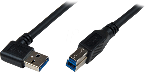 Кабель USB 3.0, A чоловічий - B чоловічий, 1 м, кутовий