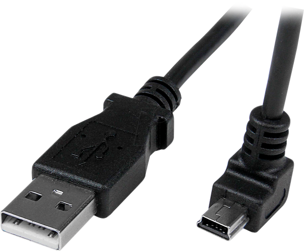 Кабель USB 2.0, роз'єм USB типу A на штекер Mini B, кутовий, 2 м