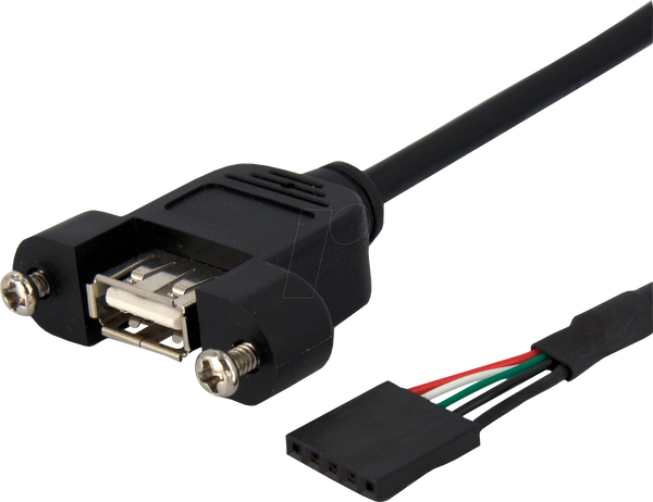 Кабель USB 2.0, гніздо USB-A до 4-контактного роз'єму USB, 30 см