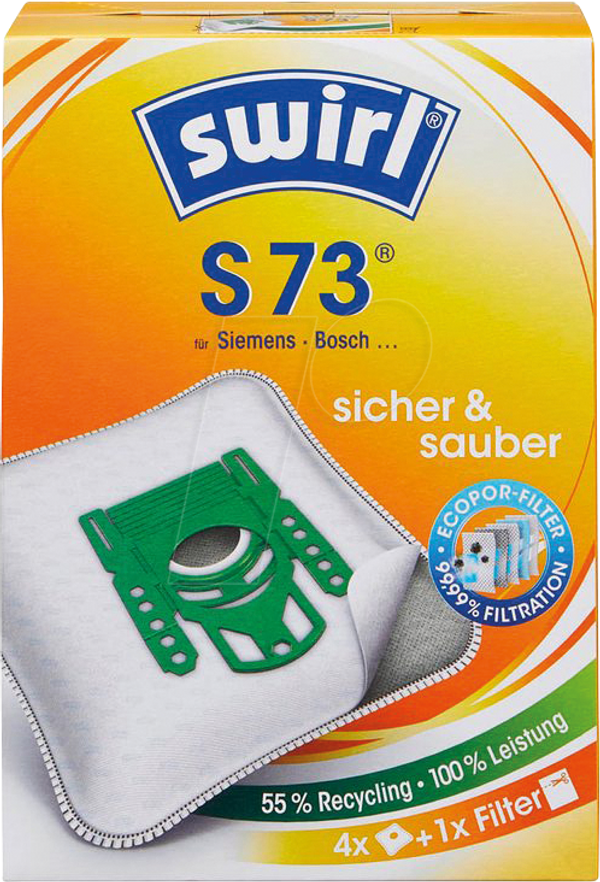 Мішки для пилососа swirl® EcoPor® S 73, упаковка з 4 штук