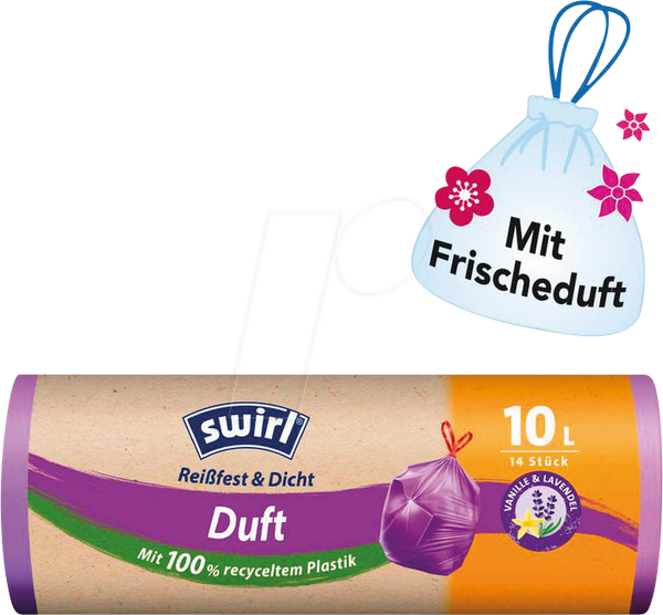 Пакети для сміття Swirl, ароматизовані, 14 штук, 10 літрів