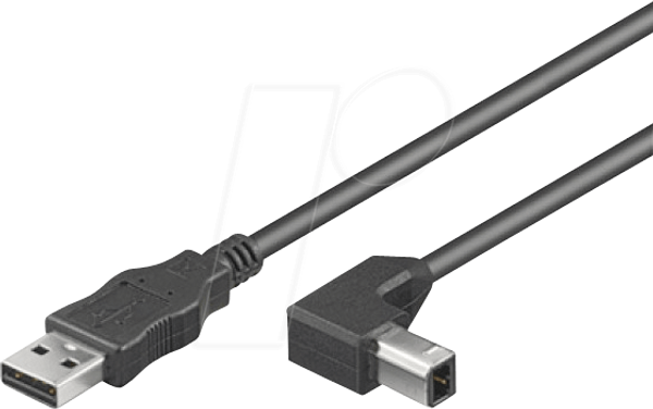 Кабель USB 2.0, тип A (тато) > тип B (тато), кут 90°, 0,5 м