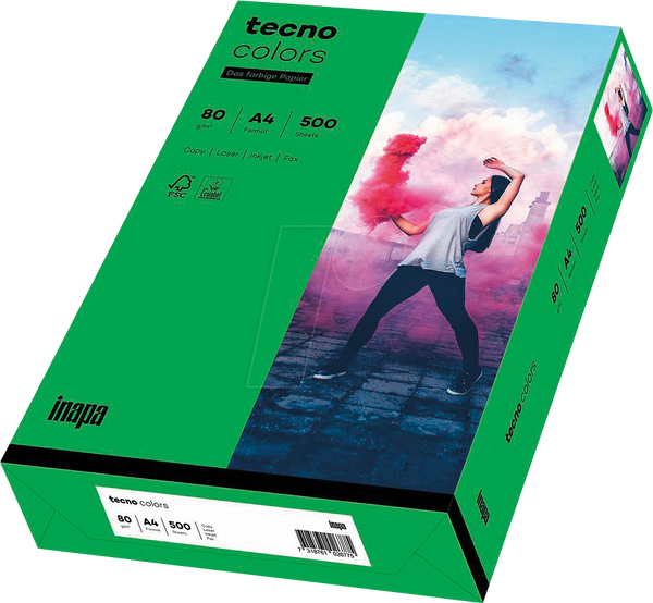 Папір, темно-зелений, DIN A4, 80 г/м², 500 аркушів