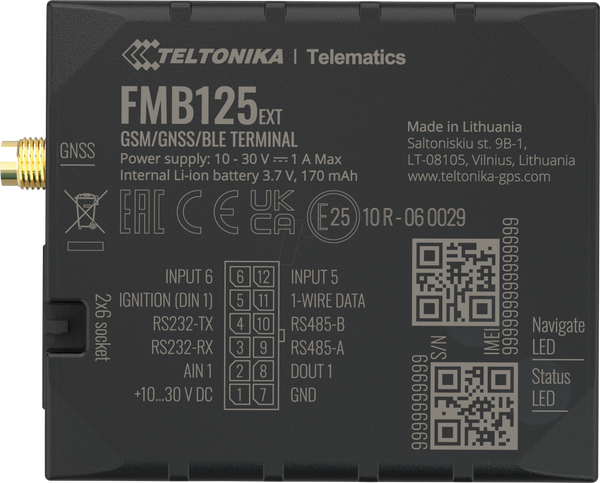Терминальный трекер, GNSS, GSM, Bluetooth, RS232 , RS485, аккумулятор