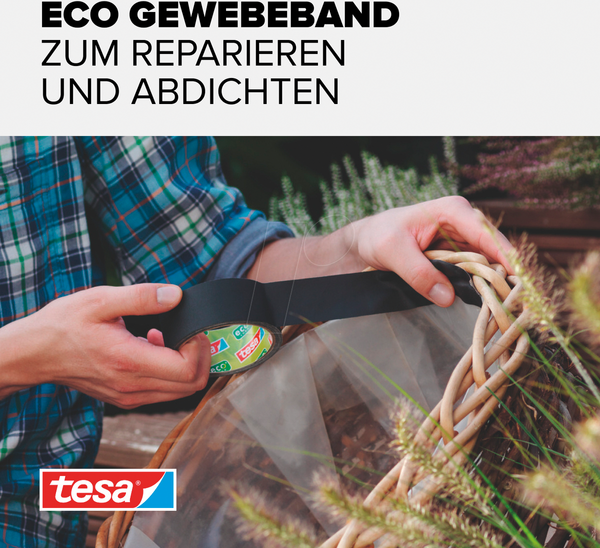 Ремонтна тканинна стрічка tesa extra Power®, 20 м x 38 мм, чорна