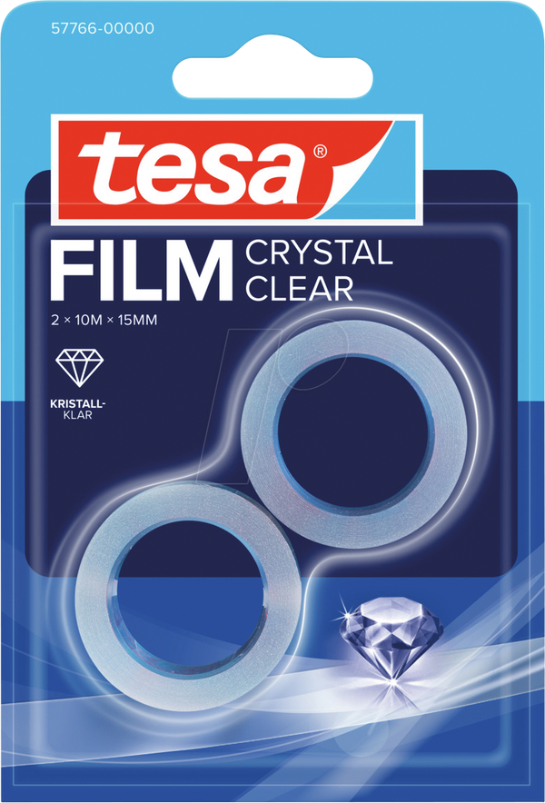 Кришталево прозора плівка tesafilm®, 10 м x 15 мм, 2 рулони