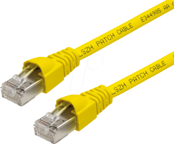 Патч-кабель, Cat.6a, S/FTP, LSOH, жовтий, 4 м