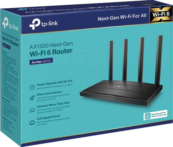 WLAN-маршрутизатор 2,4/5 ГГц 1501 Мбіт/с