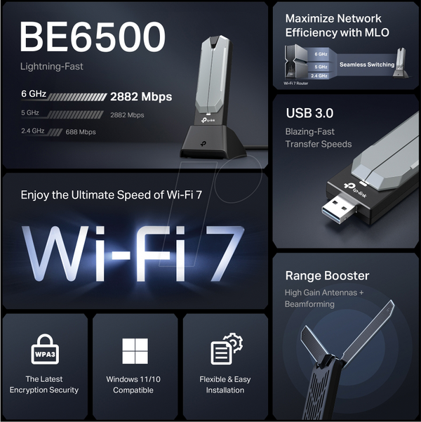 Wi-Fi-адаптер, USB, 6452 Мбіт/с