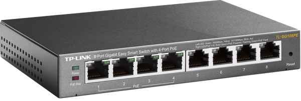 Комутатор, 8-портовий, гігабітний Ethernet, PoE