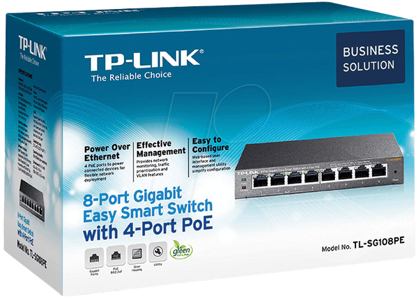 Комутатор, 8-портовий, гігабітний Ethernet, PoE