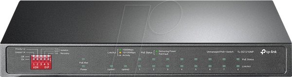Комутатор, 10-портовий, гігабітний Ethernet, PoE+, RJ45/SFP