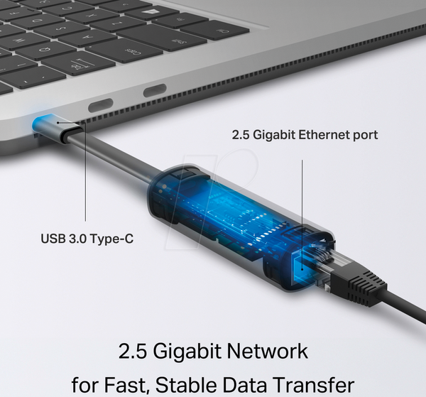 Мережева карта, USB 3.0, 2,5 гігабітний Ethernet, 1x RJ45