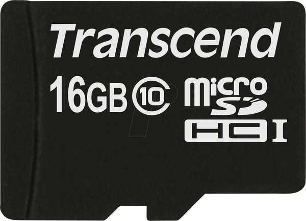 Карта пам'яті microSDHC, 16 ГБ, Transcend, клас 10