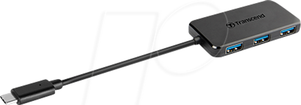 USB 3.0, 4-портовий концентратор, 4x USB-A, з'єднувальний кабель Type-C, чорний