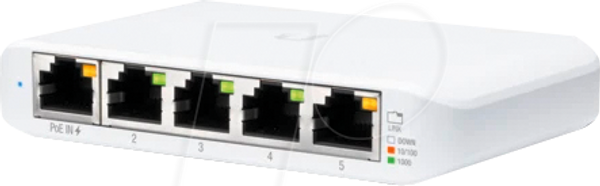 Комутатор, 5-портовий, гігабітний Ethernet, 1x PoE