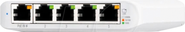 Комутатор, 5-портовий, гігабітний Ethernet, 1x PoE