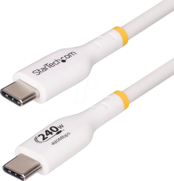 Зарядний кабель Syncand, USB-C -> USB-C, 2 м, білий