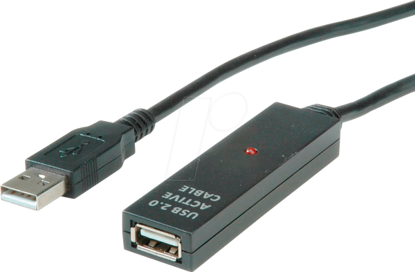 Кабель USB 2.0, штекер A до порту A, активний, 30 м