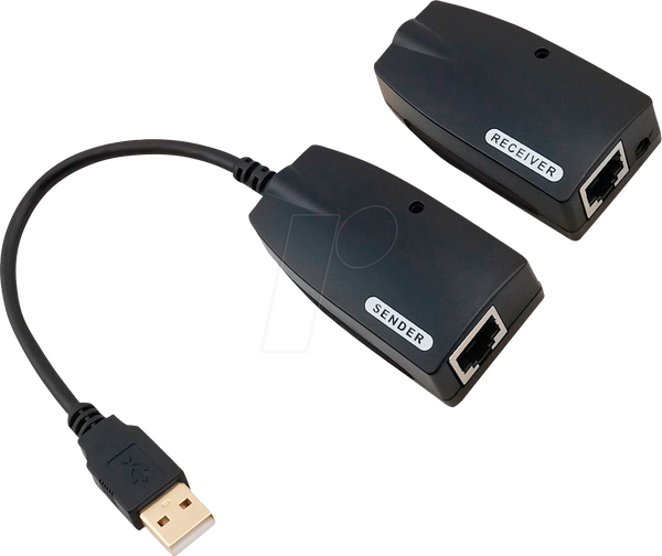 Кабель USB 2.0, штекер A до порту A, CAT5e/6, 50 м