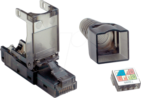 Вилка Cat.6a RJ45, з можливістю підключення на місці, UTP