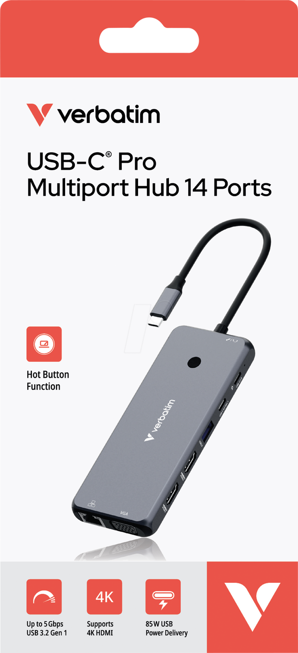 Док-станція, USB-C, 14 портів