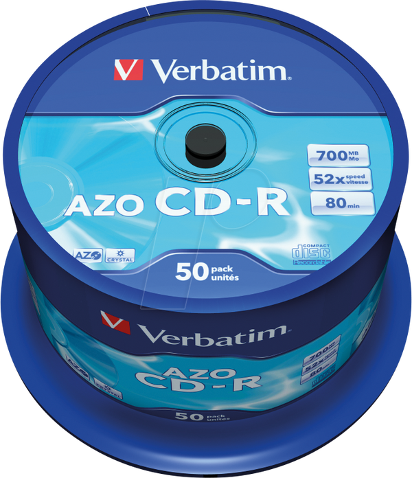 CD-R AZO, 700 МБ, 52x, упаковка з 50 дисків