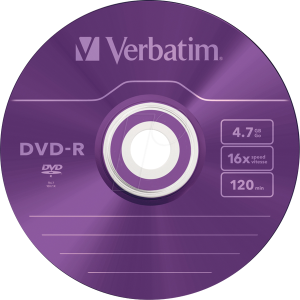 Кольоровий DVD-R диск Verbatim 4,7 ГБ, тонкий футляр, 5 штук