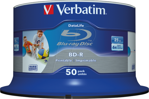 BD-R SL Datalife, 25 ГБ, 6x, для друку, упаковка зі шпинделем 50 шт.