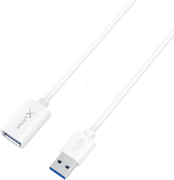Кабель USB 3.0, роз'єм A до порту A, 1,5 м, білий