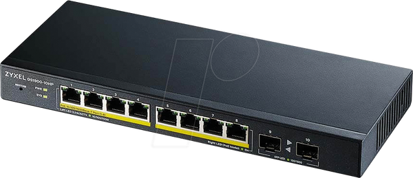 Комутатор, 10-портовий, гігабітний Ethernet, PoE+, SFP