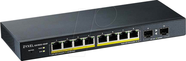 Комутатор, 10-портовий, гігабітний Ethernet, PoE+, SFP