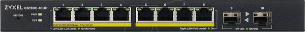 Комутатор, 10-портовий, гігабітний Ethernet, PoE+, SFP