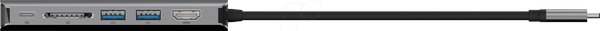 Док-станция/репликатор портов, USB Type-C, для ноутбука, 6 портов