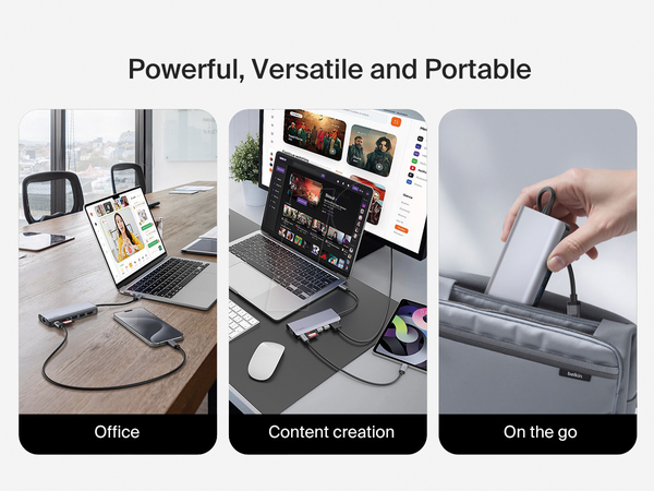 Док-станция/репликатор портов, USB Type-C, для ноутбука, 6 портов