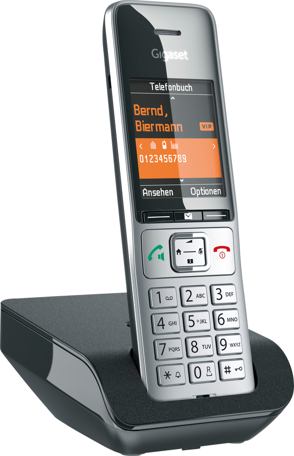 Телефон DECT, одна трубка, серебристый/черный