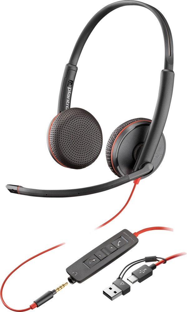 Гарнітура, Blackwire 3225, USB-C + 3,5 мм + USB-C/A